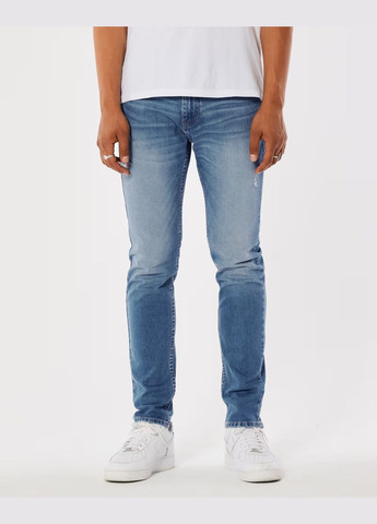 Голубые демисезонные джинсы skinny hc9687m Hollister