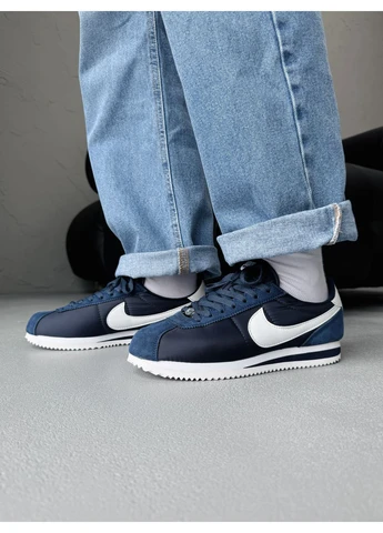 Синие летние кроссовки nike cortez navi blue найк кортез No Brand