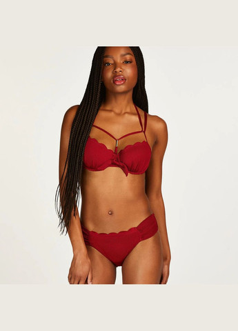 Бордовые купальные трусики однотонные Hunkemoller