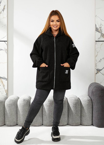 Черное Повседневный стильное пальто "барашек" Tik-Tak однотонное