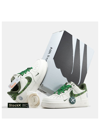 Белые демисезонные кроссовки мужские Nike Air Force 1 x BAPE
