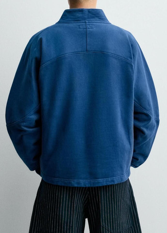 Темно-синій світшот Zara однотонний (365703132)