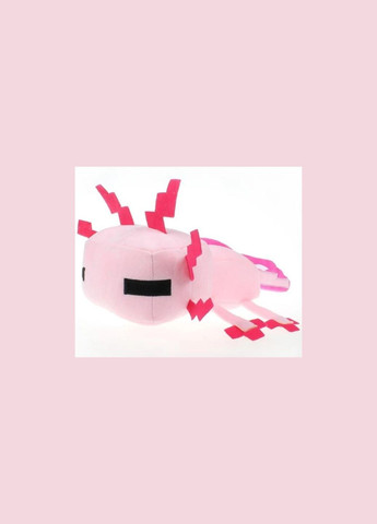 М'яка іграшка аксолотль Minecraft саламандра рожева 30 см No Brand (285792246)