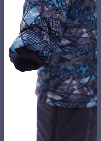 Серый зимний комбинезон на синтепоне для мальчика с принтом football оригинал серый 104 см (41670) BABYKROHA