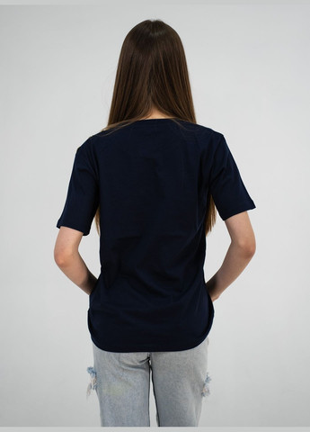 Темно-синяя летняя футболка женская Balmain