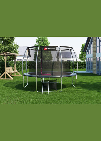 Батут Premium 12ft (366см) черно-серый с внутренней сеткой Hop-Sport (296119704)