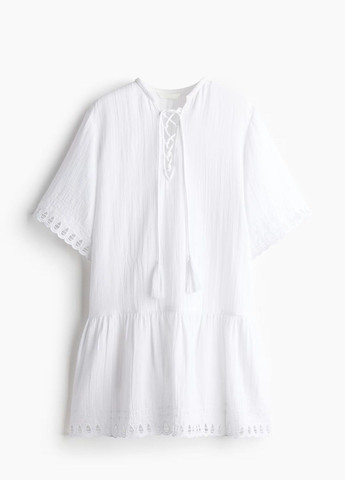 Белое кэжуал платье H&M однотонное
