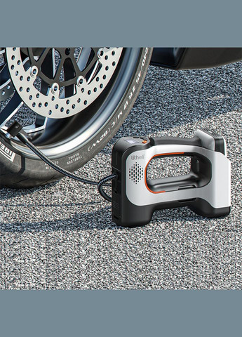 Аккумуляторный компрессор с фонарем, питание от павербанка (УМБ Power Bank 20000 mAh, 45 W, 2А в комплекте) (A-031757) Litheli (342759068)