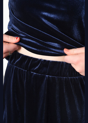 Темно-синий демисезонный костюм детский велюровый для девочки темно-синего цвета юбочный Let's Shop