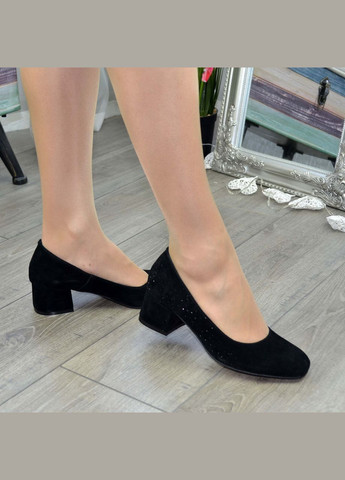 Vasha para Туфли женские замшевые на невысоком каблуке,. 39 размер черный з натуральная замша, украина — демисезон (303931621)