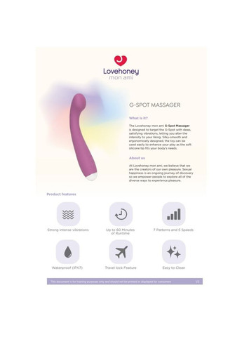 Вибратор для точки G Mon Ami G-spot, фиолетовый Lovehoney (315729620)