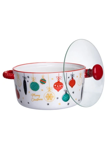 Супница фарфоровая Merry Christmas новогодняя 800 (мл) с крышкой FM-CS-9B Yiwu (370801121)
