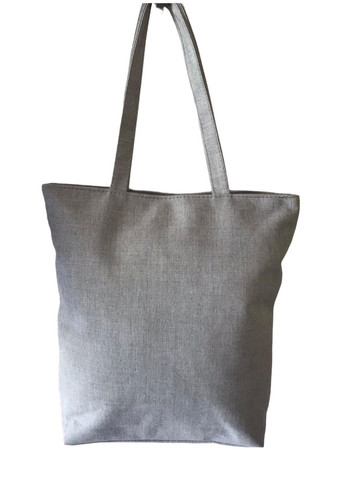 Сумка шопер жіноча з тканини повсякденна на блискавці 026 сіра котик Саймон No Brand (370153815)