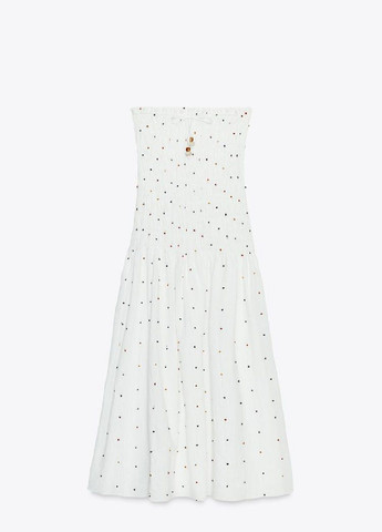 Комбинированное пляжное платье Zara в горошек