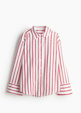 Красная классическая рубашка в полоску H&M