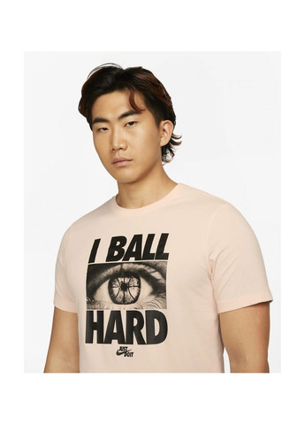 Персиковая футболка мужская dri-fit mens basketball t-shirt peach Nike