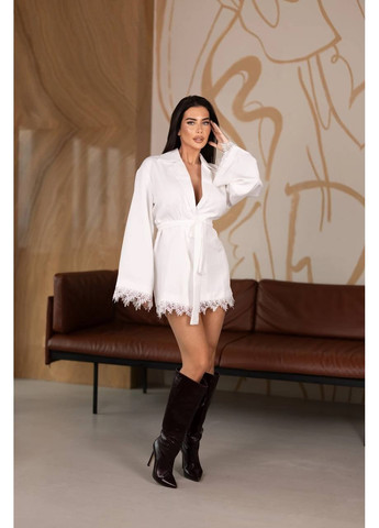 Молочное праздничный элегантное платье-пиджак с итальянским кружевом — замеры в описании силуэтная GD/GL Модний простір однотонное