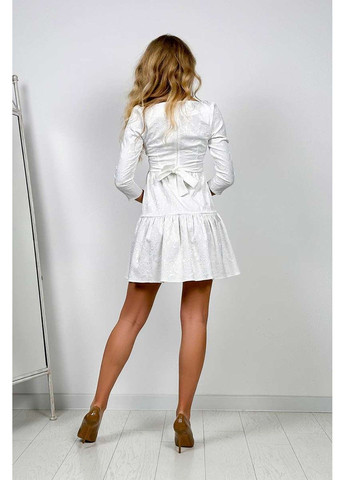 Молочное платье жаккард 3d весна 24018 молочное Tanita-Romario