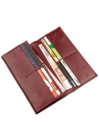 Місткий жіночий гаманець Темно-червоний 18,5х9 см st leather (391808531)