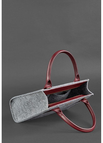 Фетрова жіноча сумка-кроссбоді Blackwood з шкіряними бордовими вставками BlankNote (348359278)