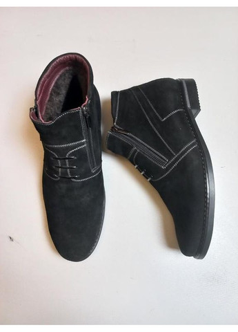 Черные зимние ботинки мужские зимние замш No Brand