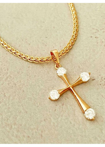 Позолоченная Цепочка 60см + Крестик. Позолота No Brand (361029296)