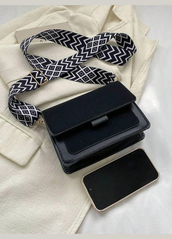 Жіноча сумка крос-боді бархатна велюрова замшева чорна No Brand (290665322)