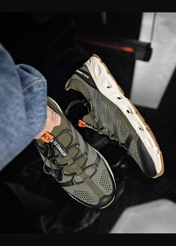 Хакі Літні чоловічі літні кросівки сіра сітка No Brand