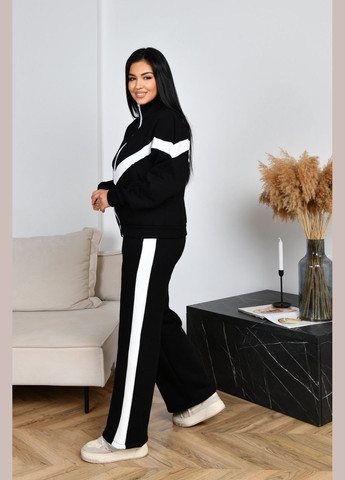 Теплий спортивний костюм зі вставками на блискавці чорний You Best (303263736)
