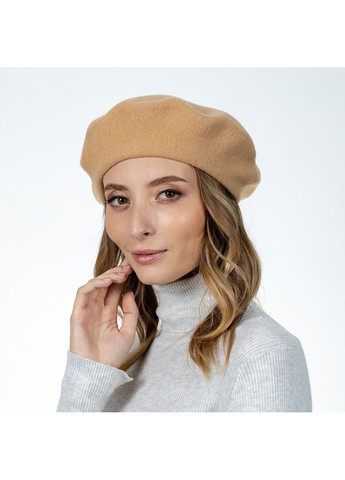 Берет женский шерсть бежевый FLORA SUPER LuckyLOOK 912-597 (322789122)