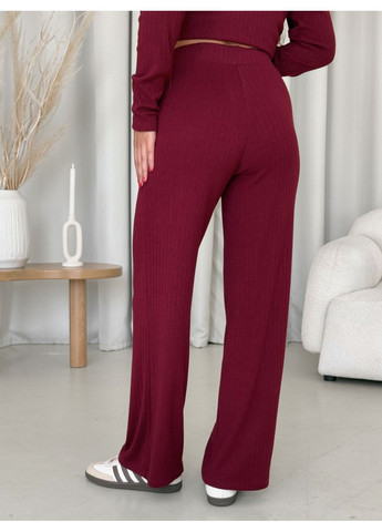 Костюм жіночий ангоровий з широкими штанами бордовий S-M No Brand 100001523_1 (365285174)