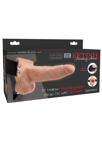 Порожний страпон із вібрацією Fetish Fantasy 6" Hollow Rechargeable Strap-On Remote INTERSHOP Pipedream (341303838)