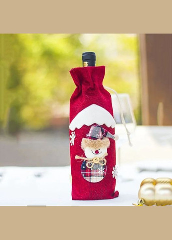 Набор Чехлов рождественских для бутылки вина 3 шт Упаковка чехол подарочный новогодний на бутылку No Brand (307925977)