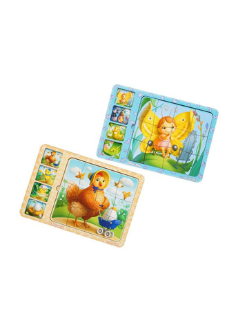 Игрушка развивающая Пазл Сортер "Этапы развития бабочки" (ПСФ017) Ubumblebees (362422911)