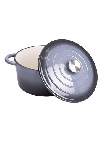 Набір чавунного посуду для приготування 3 каструлі та сковорода з емальованим покриттям Сірий HP-1-5 No Brand (353502283)