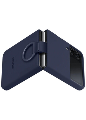 Чехол-накладка Silicone Cover with Ring для Galaxy Flip 4 SM-F721 Navy Blue (EF-PF721TNEGUA) Samsung (341490245)