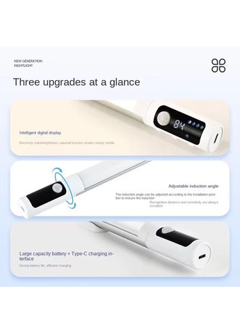 Акумуляторна LED лампа MZ-L2902 SE 1200mAh (29*27*380mm) з датчиком руху Epik (369668261)