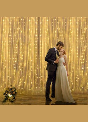 Гирлянда водопад (штора) 2 x 2 м 400 LED CL0097 Warm White Springos (315781190)