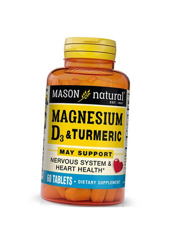 Magnesium & Vitamin D3 With Turmeric 60таб (36529051) Mason Natural (293254922)