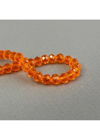 Намистини кришталеві рондель 4х3мм, нитка-130 шт, помаранчевий прозорий Plus-plus (354796139)