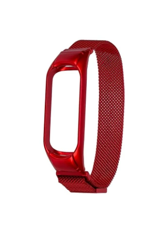 Ремінець із неіржавкої сталі з магнітним замком для Mi Band 3/4 Червоний Smart Watch (370164152)