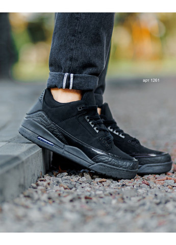 Черные демисезонные кроссовки jordan 3 retro black cat No Brand Jordan Retro 3