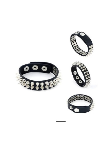 Браслет мужской кожаный на руку с шипами черный Avalon 08 (330775632)