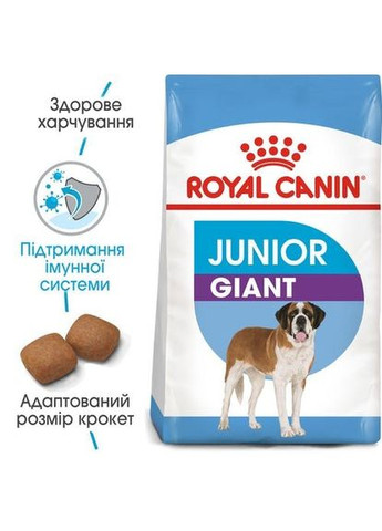 Сухий корм Giant Junior для цуценят гігантських порід від 8 місяців 15 кг (3182550707077) Royal Canin (316226843)