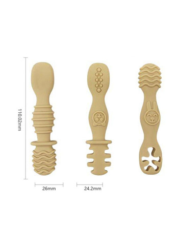 Набір дитячих тренувальних ложечок Без бренду, для прийому їжі дітям від 6 міс., Синій (121352) No Brand (315932781)