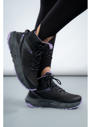 Кросівки жіночі високі WUW6034W-BLACK/PURPLE чорні 346677 Where Uwear чорні зими (368147755)