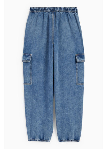 Синие демисезонные широкие джинсы C&A