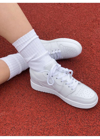 КРОСІВКИ ЖІНОЧІ NIKE AIR JORDAN RETRO 1 LOW FULL WHITE НАЙК АІР ДЖОРДАН No Brand білі демісезони (367168802)