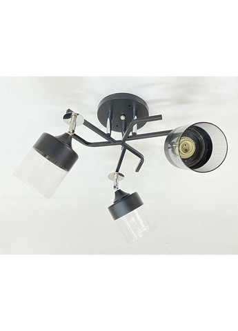 Стельова Люстра на 3 плафони 6973A/3 (Чорний+Хром) Valeso (353495389)