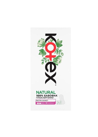 Ежедневные прокладки Natural Normal+, 36 шт. Kotex (328231407)